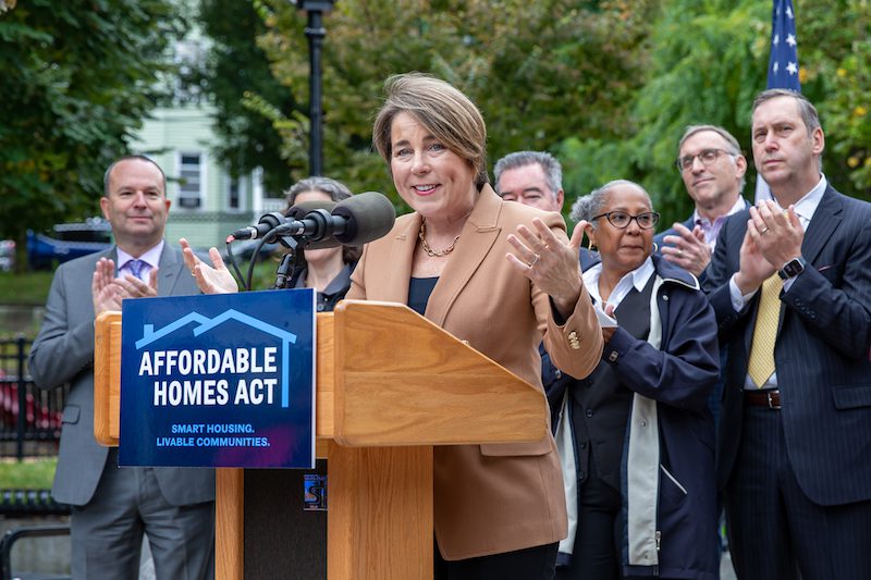 Governor Maura Healy at the Affordable Homes Act signing.